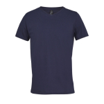 Unisex semi-combed cotton V-neck T-shirt SOL'S navy-blue colour