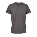 Unisex semi-combed cotton V-neck T-shirt SOL'S taupe grey colour eighth view