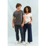 Unisex semi-combed cotton V-neck T-shirt SOL'S taupe grey colour