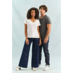 Women's semi-combed cotton V-neck T-shirt SOL'S white colour