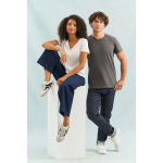 Women's semi-combed cotton V-neck T-shirt SOL'S white colour