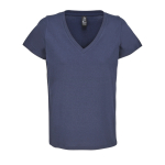 Women's semi-combed cotton V-neck T-shirt SOL'S navy-blue colour