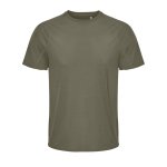 Breathable recycled polyester T-shirt SOL'S military green colour