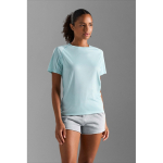 Women's breathable recycled polyester T-shirt SOL'S washed blue colour