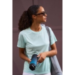 Women's breathable recycled polyester T-shirt SOL'S washed blue colour