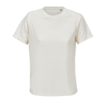 Women's breathable recycled polyester T-shirt SOL'S off white colour