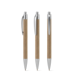 Elegant sustainable cardboard ballpoint pen with blue ink various colours