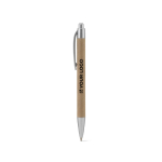 Elegant sustainable cardboard ballpoint pen with blue ink main view