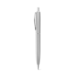Shiny recycled stainless-steel pen with blue ink silver colour second view