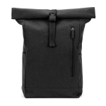 Roll-top backpack with top closure and pockets 17L 380 g/m² black colour first view