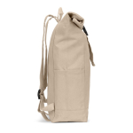 Roll-top backpack with top closure and pockets 17L 380 g/m² natural colour third view