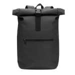Roll-top laptop backpack in synthetic leather 15 L 16” black colour first view