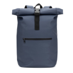 Roll-top laptop backpack in synthetic leather 15 L 16” blue colour first view