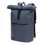 Roll-top laptop backpack in synthetic leather 15 L 16” blue colour
