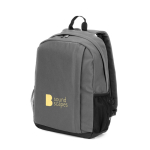 Eco laptop backpack with mesh back panel 15” grey colour image with logo
