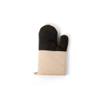 100% cotton oven glove with non-slip silicone beige colour first view