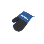 100% cotton oven glove with non-slip silicone royal blue colour image with logo