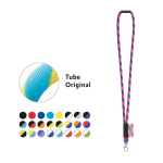 Tubular polyamide lanyard with lobster clasp and sublimatable label various colours