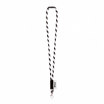 Tubular polyamide lanyard with lobster clasp and sublimatable label main view