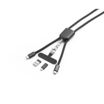 Cable lanyard with phone holder and ultra-fast 60W charging black colour third view