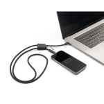 Cable lanyard with phone holder and ultra-fast 60W charging black colour fifth view