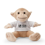 Monkey-shaped soft toy with T-shirt for personalisation main view