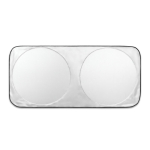 Polyester car sunshade with two round areas Ø65cm grey colour