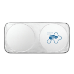 Polyester car sunshade with two round areas Ø65cm grey colour image with logo