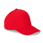 5-panel brushed cotton cap with metal buckle 260 g/m² red colour first view