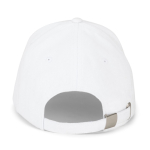 5-panel brushed cotton cap with metal buckle 260 g/m² white colour second view