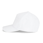 5-panel brushed cotton cap with metal buckle 260 g/m² white colour fourth view