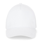 5-panel brushed cotton cap with metal buckle 260 g/m² white colour