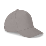 5-panel brushed cotton cap with metal buckle 260 g/m² light grey colour first view