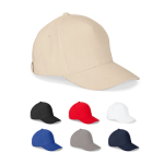 5-panel brushed cotton cap with metal buckle 260 g/m² various colours
