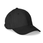 Adjustable 6-panel brushed cotton cap 260 g/m² black colour first view