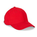 Adjustable 6-panel brushed cotton cap 260 g/m² red colour first view