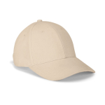 Adjustable 6-panel brushed cotton cap 260 g/m² beige colour first view