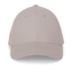 Adjustable 6-panel brushed cotton cap 260 g/m² light grey colour
