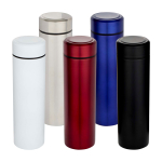 Double-wall stainless steel flask with tea filter 450ml matt silver colour second multiple colours view