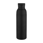 Double-wall stainless steel thermal bottle 650ml black colour second front view