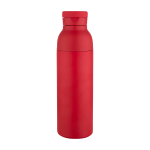 Double-wall stainless steel thermal bottle 650ml red colour second front view