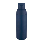 Double-wall stainless steel thermal bottle 650ml navy-blue colour second front view