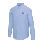Men’s long-sleeve Oxford shirt with button-down collar Elevate light blue colour screen printing view