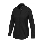 Women’s long-sleeve oxford shirt with straight cut Elevate black colour