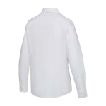Women’s long-sleeve oxford shirt with straight cut Elevate white colour third rear view