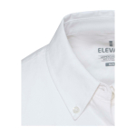 Women’s long-sleeve oxford shirt with straight cut Elevate white colour close-up view 1