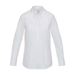 Women’s long-sleeve oxford shirt with straight cut Elevate white colour second front view