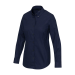 Women’s long-sleeve oxford shirt with straight cut Elevate navy-blue colour