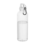 Durable, lightweight recycled plastic bottle with carabiner 750ml white colour