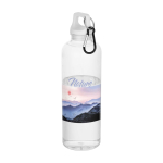 Durable, lightweight recycled plastic bottle with carabiner 750ml white colour